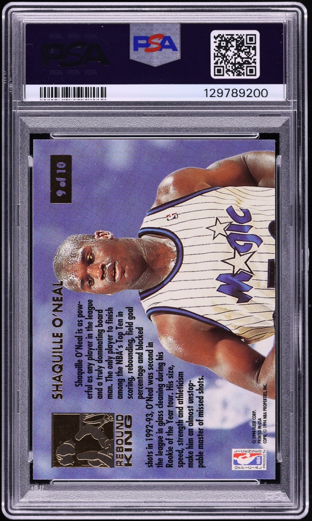 1993 Ultra Rebound Kings Shaquille O' Neal #9 PSA 7 NRMT