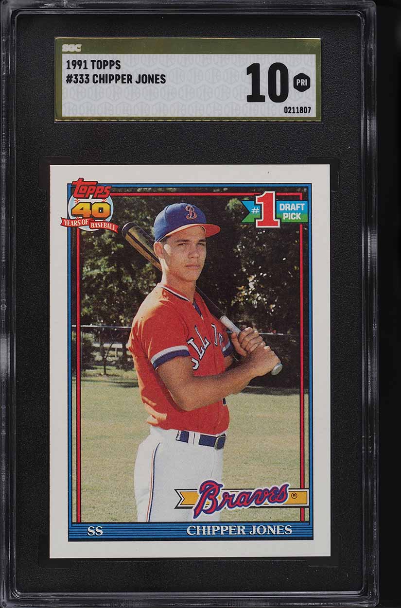 1991 Topps Chipper Jones ROOKIE #333 SGC 10 PRISTINE, GOLD LABEL