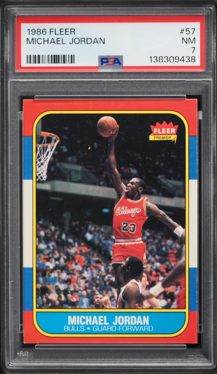 1986 Fleer Basketball Michael Jordan ROOKIE #57 PSA 7 NRMT