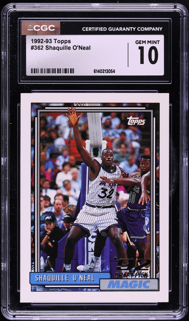 1992 Topps Basketball Shaquille O'Neal ROOKIE #362 CGC 10 GEM MINT