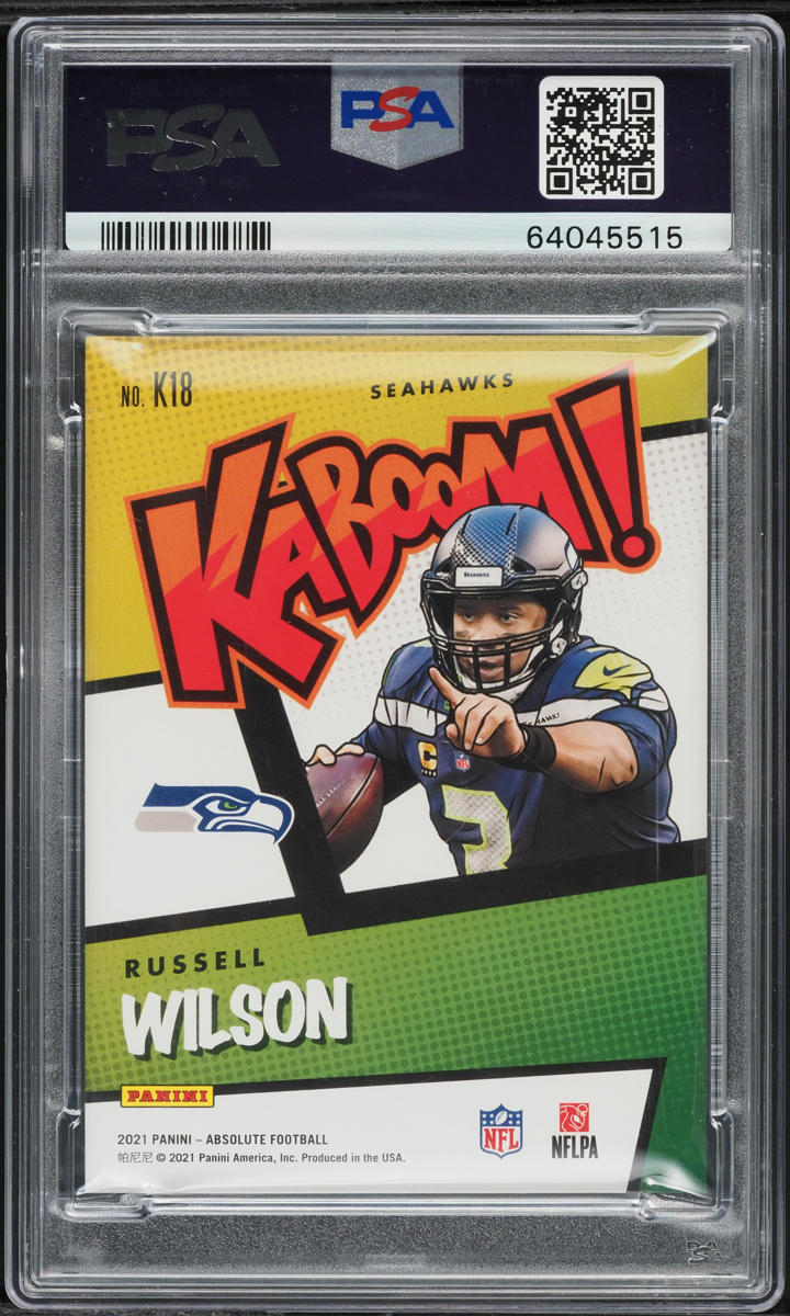 2021 Panini Absolute Kaboom! Russell Wilson #K18 PSA 9 MINT