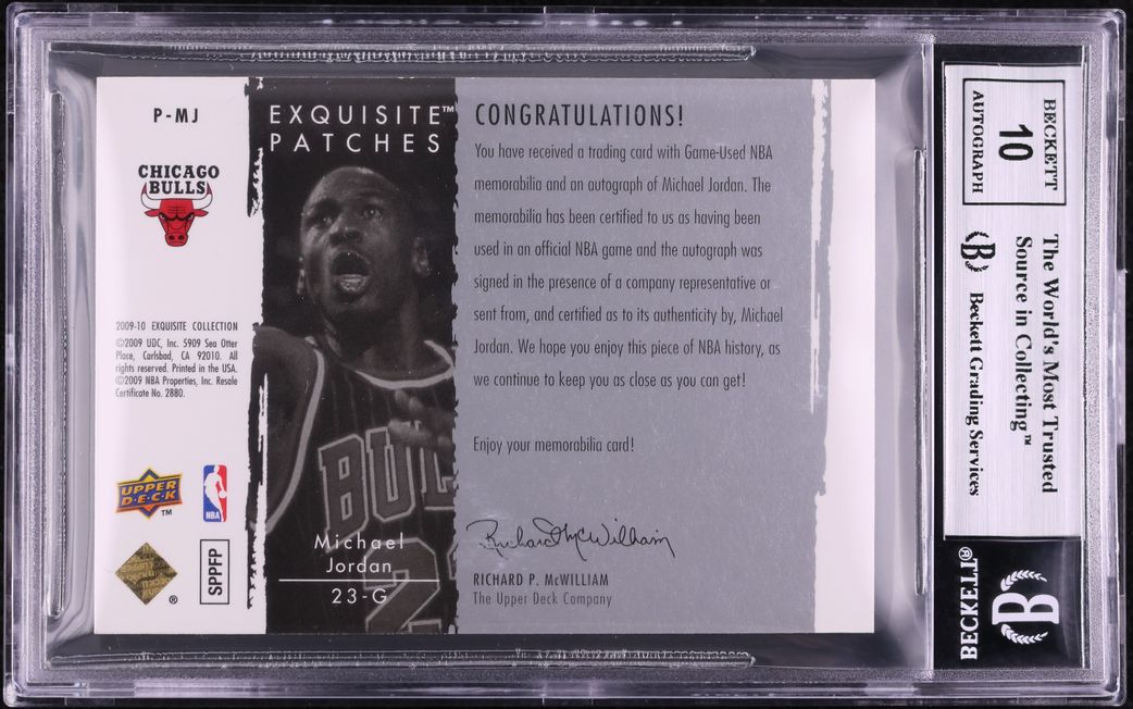2009 Exquisite Collection Michael Jordan PATCH AUTO /50 #P-MJ BGS 9 ...