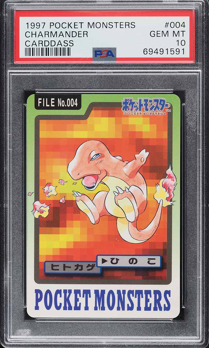 1997 Pokemon Japanese Pocket Monsters Carddass Charmander #4 PSA 10 GEM MINT