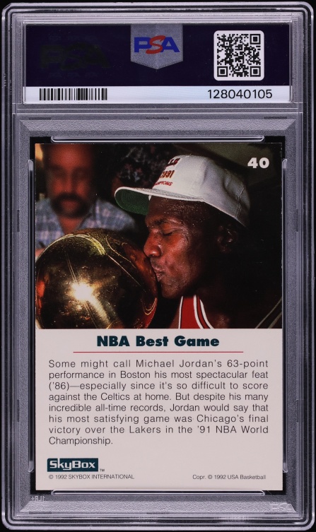 1992 Skybox USA Basketball Michael Jordan #40 PSA 7 NRMT