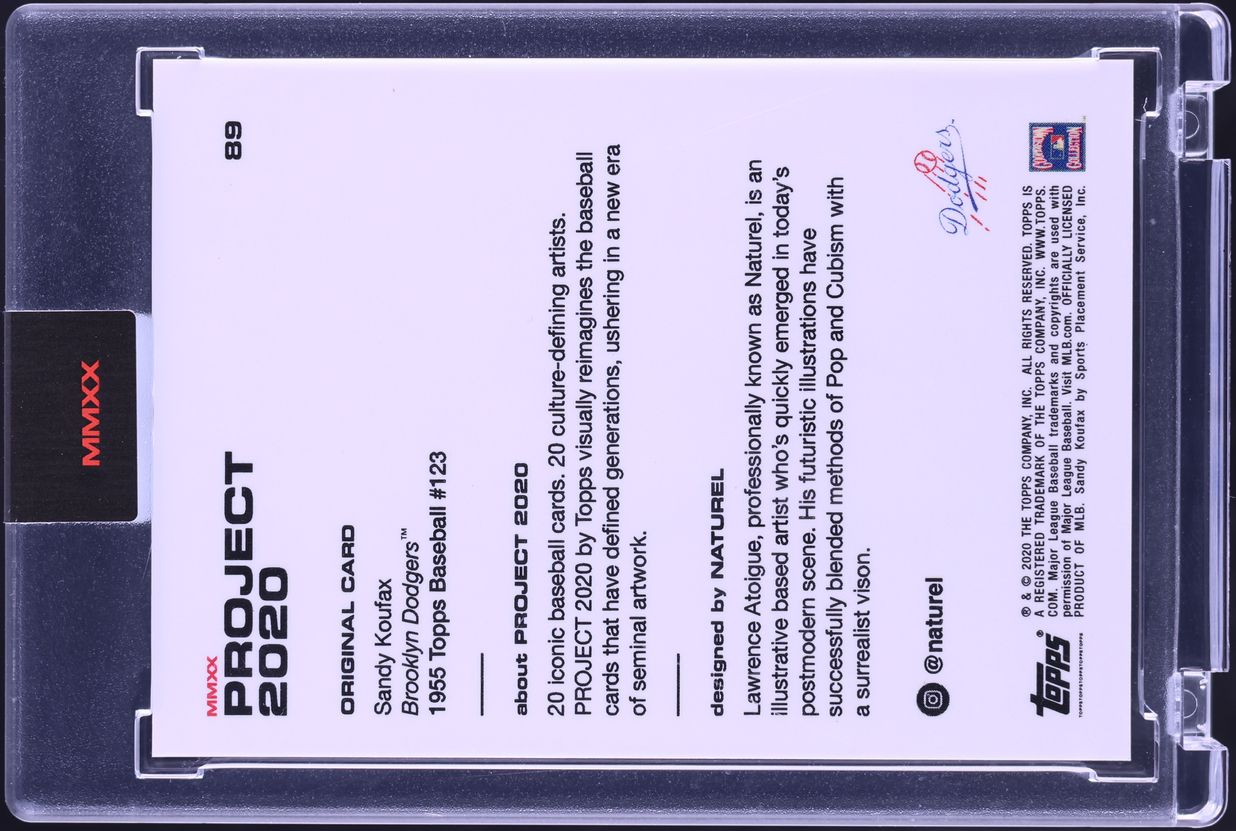 2020 Topps Project 2020 By Naturel Sandy Koufax #89