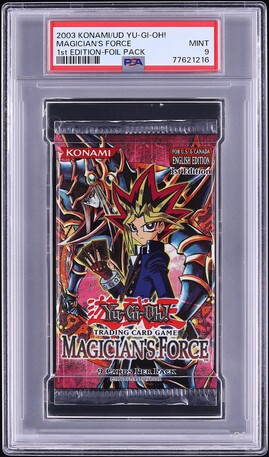 2003 Yu-Gi-Oh! Magician's Force 1st Edition Booster Pack PSA 9