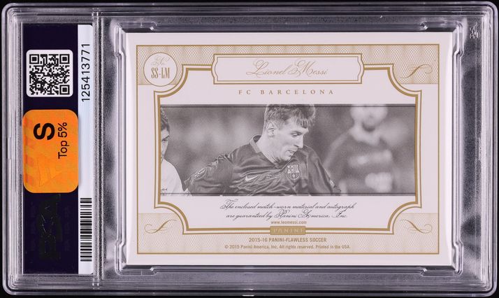 2015 Panini Flawless Sole Of The Game Ruby Lionel Messi PATCH AUTO DNA 10 /15 #SS-LM PSA 6 EXMT