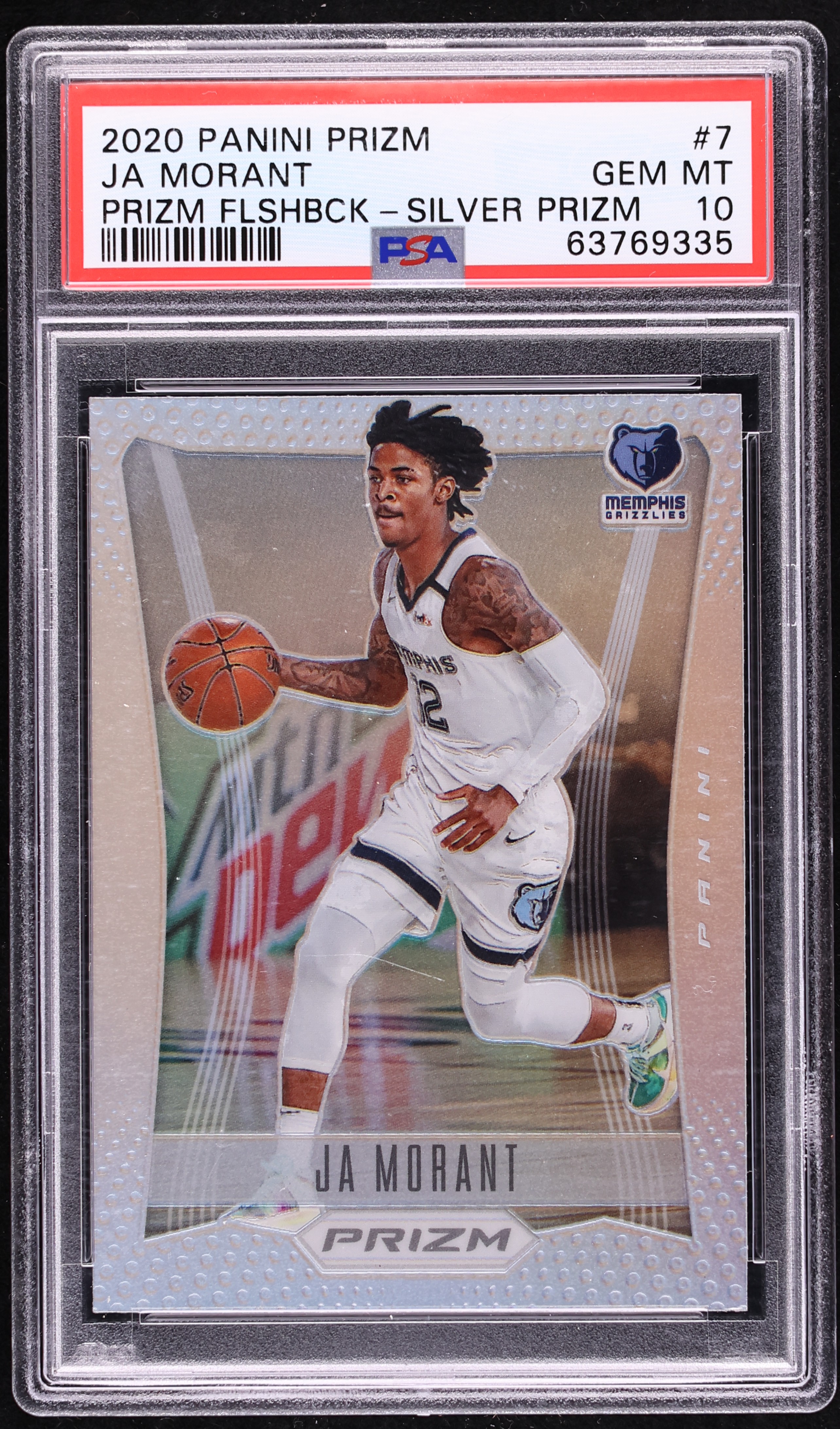 2020 Panini Prizm Flashback Silver Ja Morant #7 PSA 10 GEM MINT on