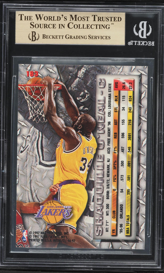 1996 Metal Precious Metal Shaquille O'Neal #183 BGS 9.5 GEM MINT