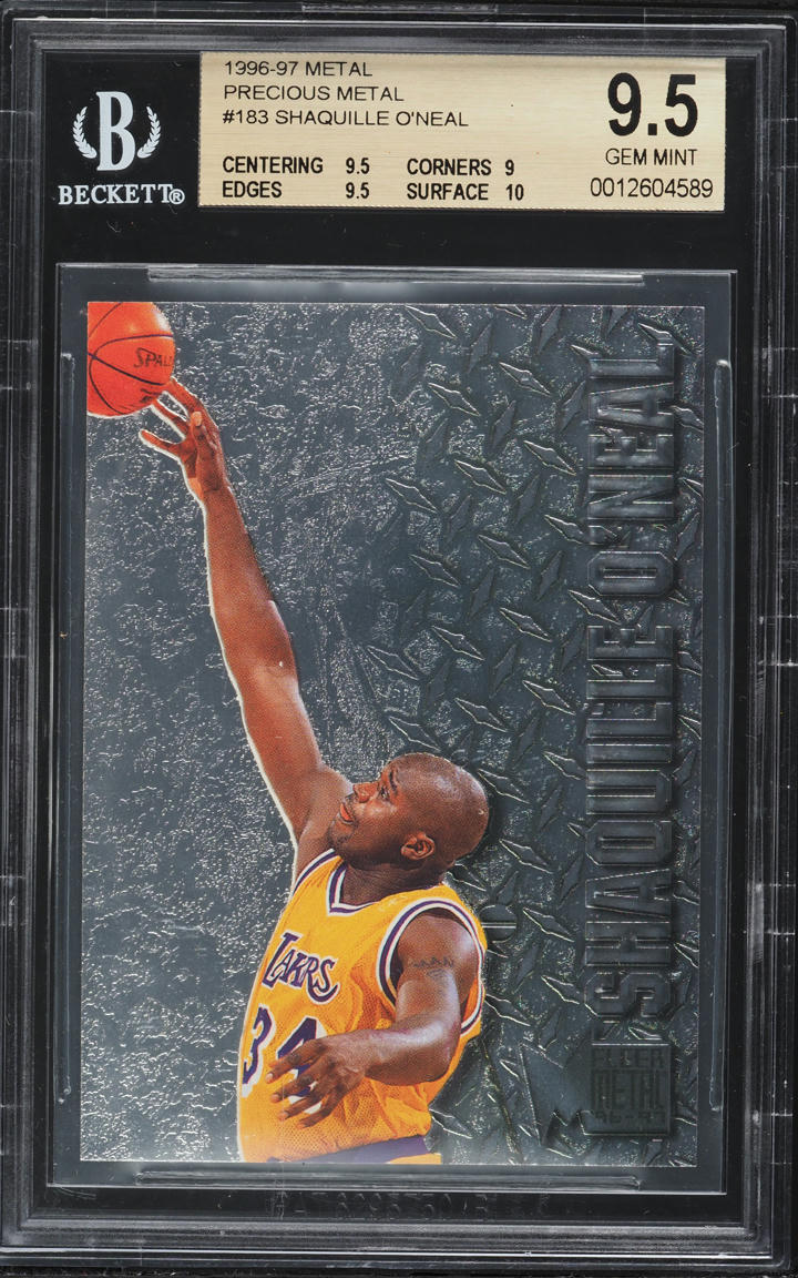 1996 Metal Precious Metal Shaquille O'Neal #183 BGS 9.5 GEM MINT