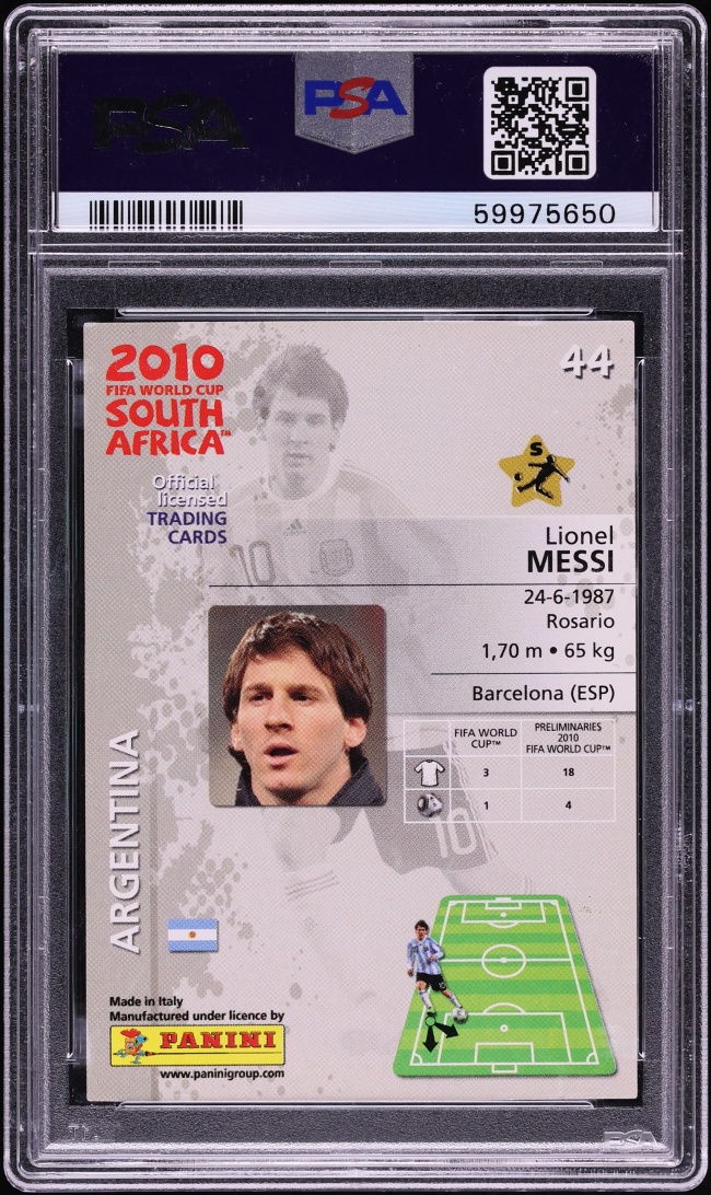 2010 Panini World Cup South Africa Premium Lionel Messi #44 PSA 9 MINT