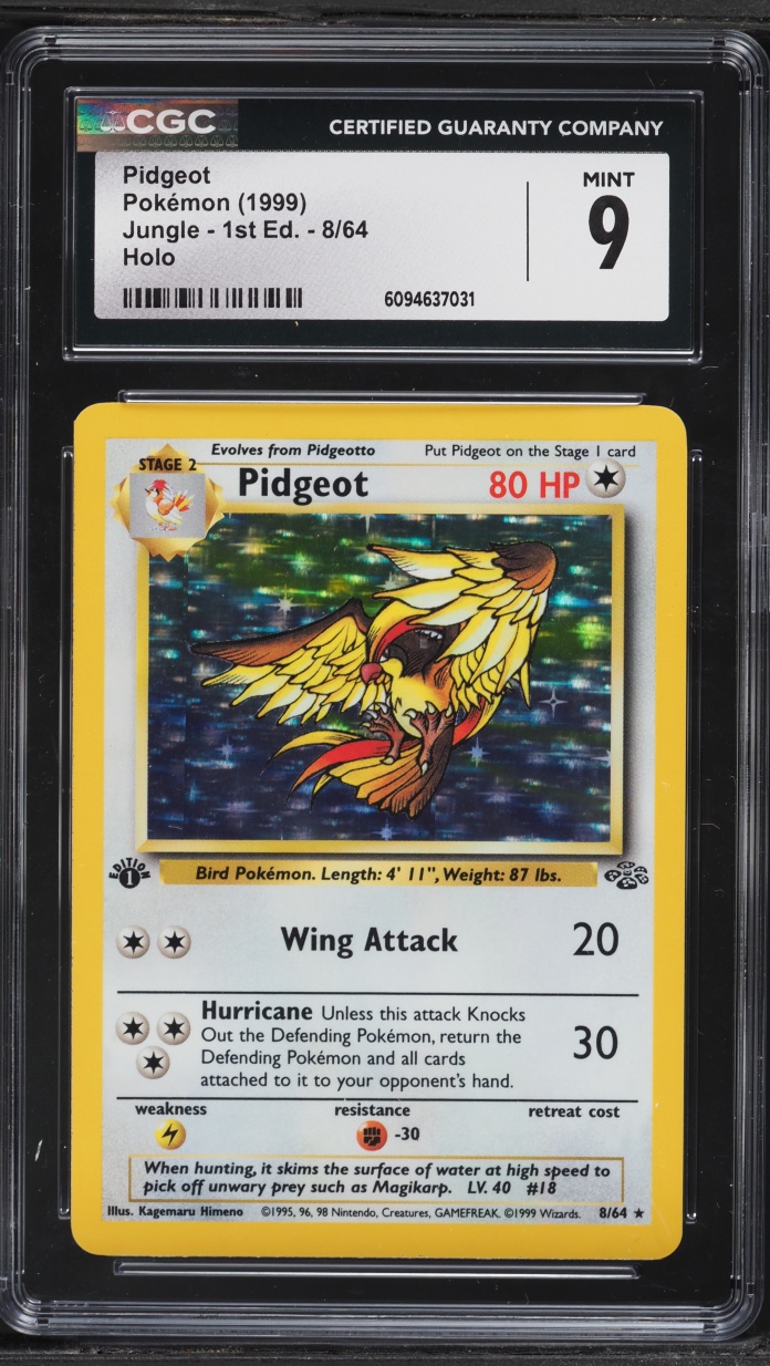 1999 Pokemon Jungle 1st Edition Holo Pidgeot #8 CGC 9 MINT