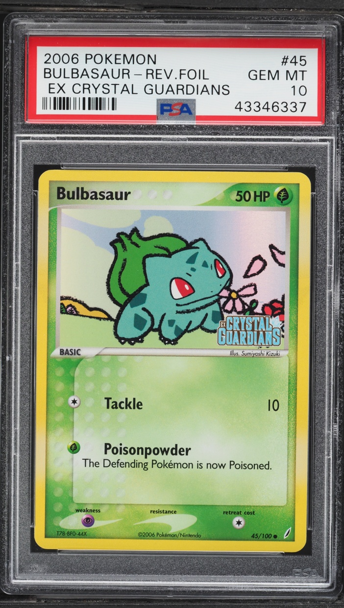 2006 Pokemon EX Crystal Guardians Reverse Holo Bulbasaur #45 PSA 10 GEM MINT