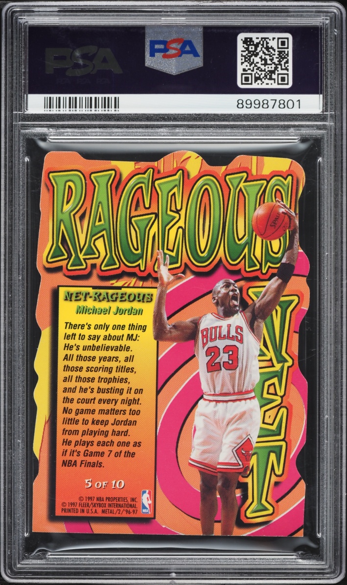 1996 Metal Net-Rageous Die-Cut Michael Jordan #5 PSA 7 NRMT
