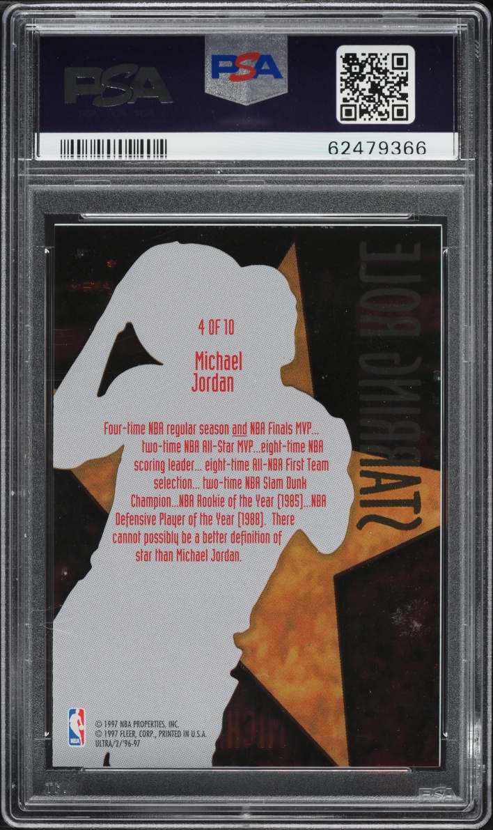 1996 Ultra Starring Role Michael Jordan #4 PSA 8 NM-MT