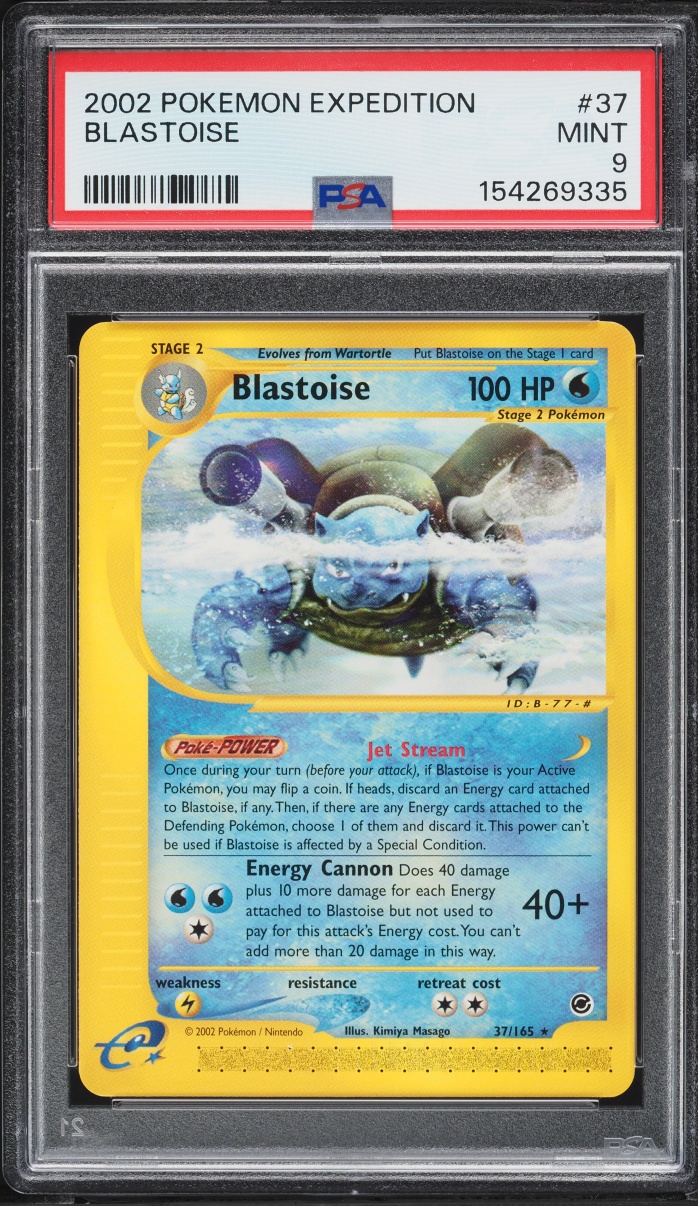 2002 Pokemon Expedition Base Set Blastoise #37 PSA 9 MINT