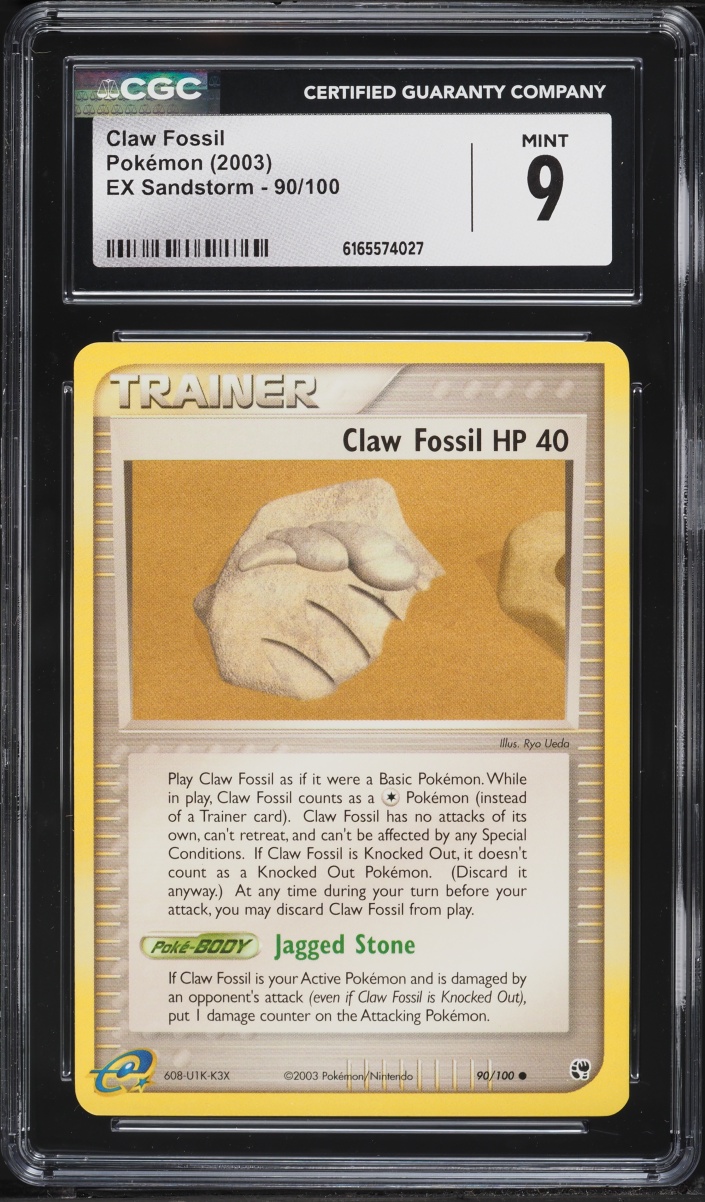 2003 Pokemon EX Sandstorm Claw Fossil #90 CGC 9 MINT