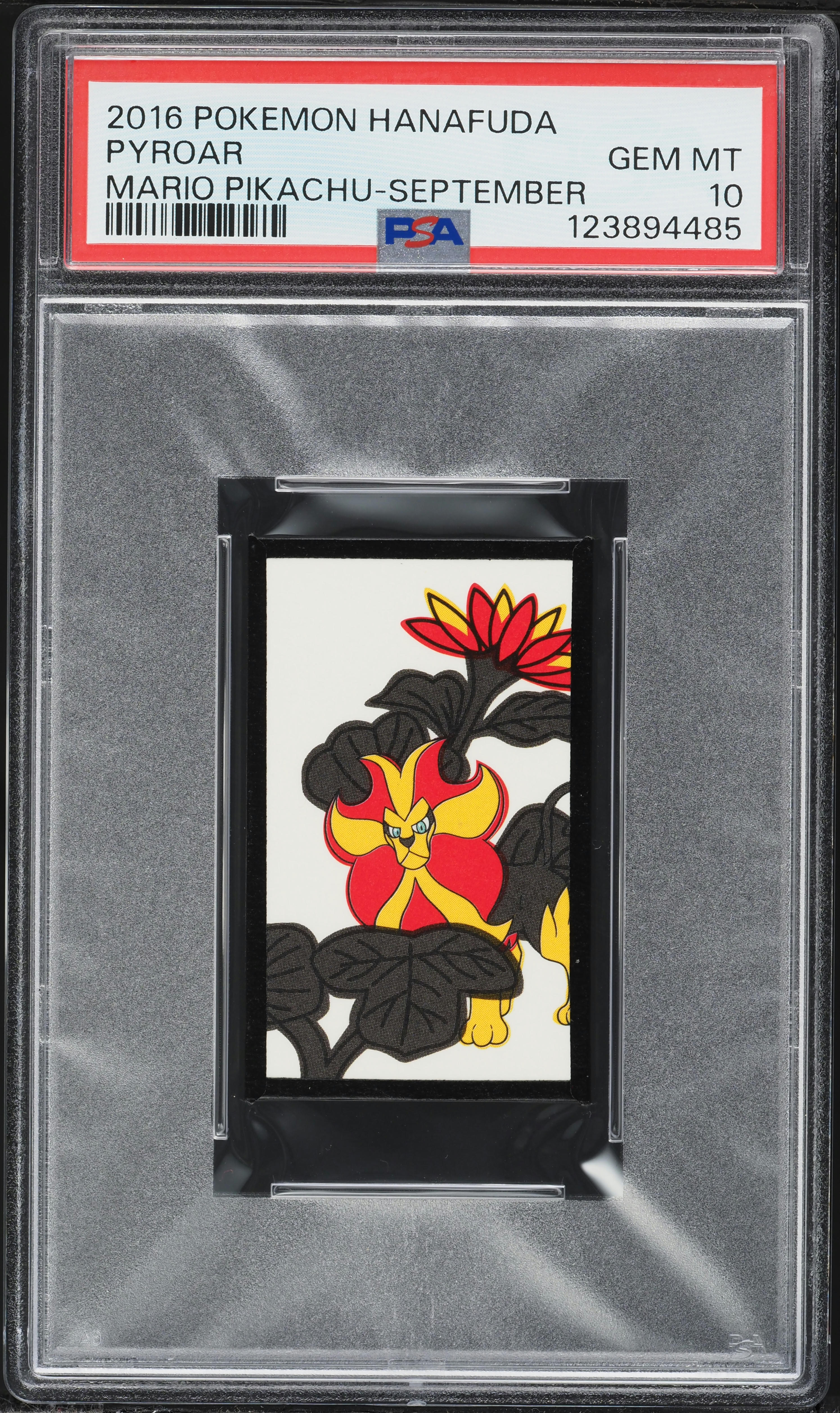 2016 Pokemon Hanafuda Mario Pikachu September Pyroar PSA 10 GEM