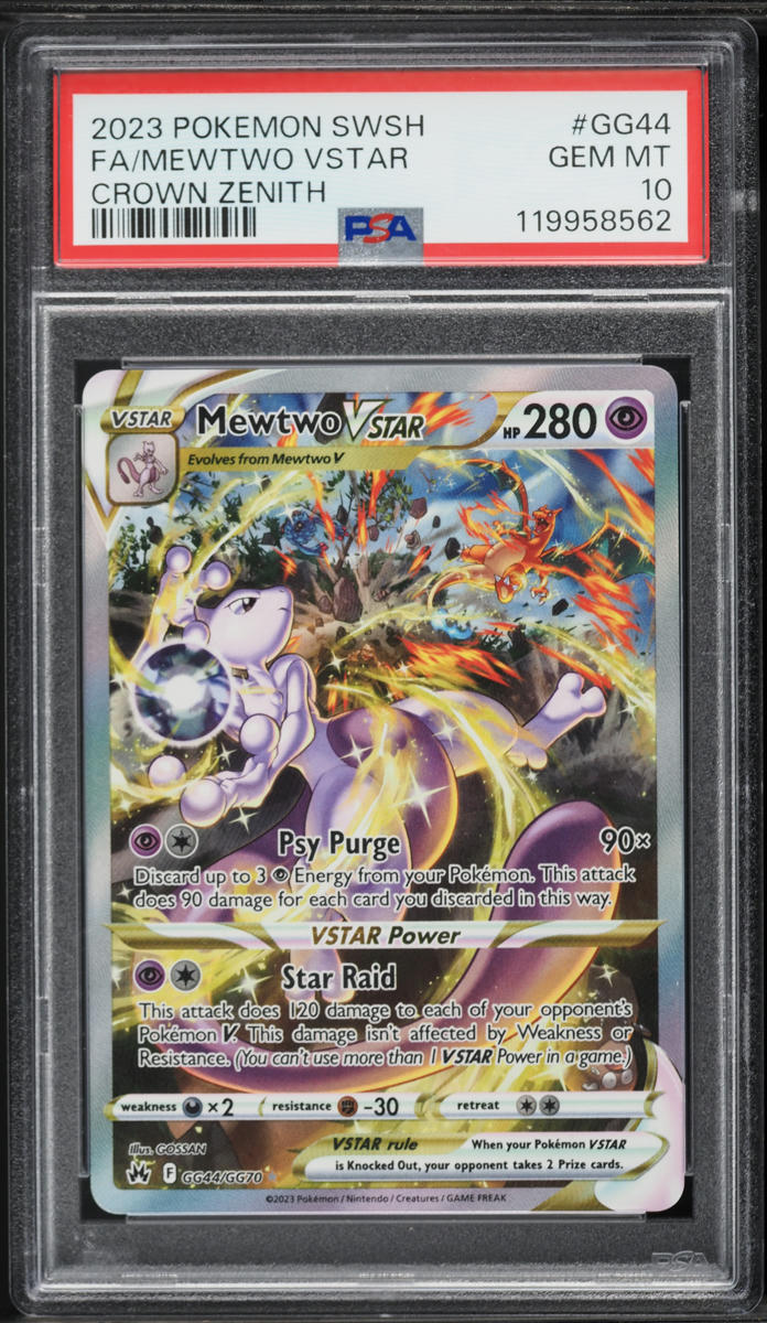 2023 Pokemon Sword & Shield Crown Zenith Full Art Mewtwo VSTAR #GG44 PSA 10 GEM MINT