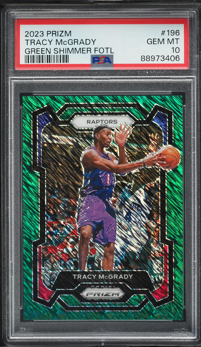 2023 Panini Prizm Green Shimmer FOTL Tracy McGrady /5 #196 PSA 10 GEM MINT