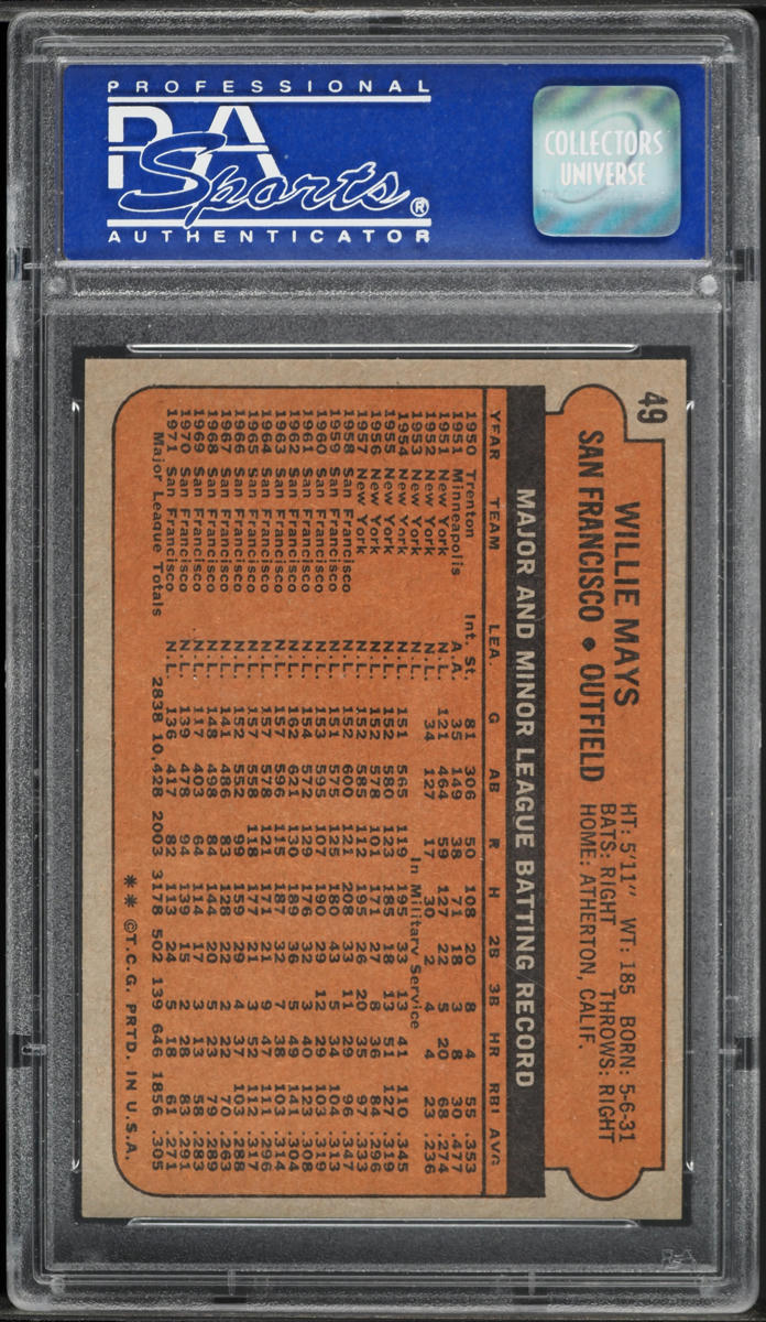 1972 Topps Willie Mays #49 PSA 8 NM-MT