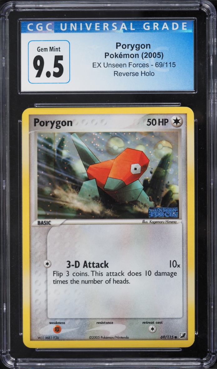 2005 Pokemon EX Unseen Forces Reverse Holo Porygon #69 CGC 9.5 GEM MINT
