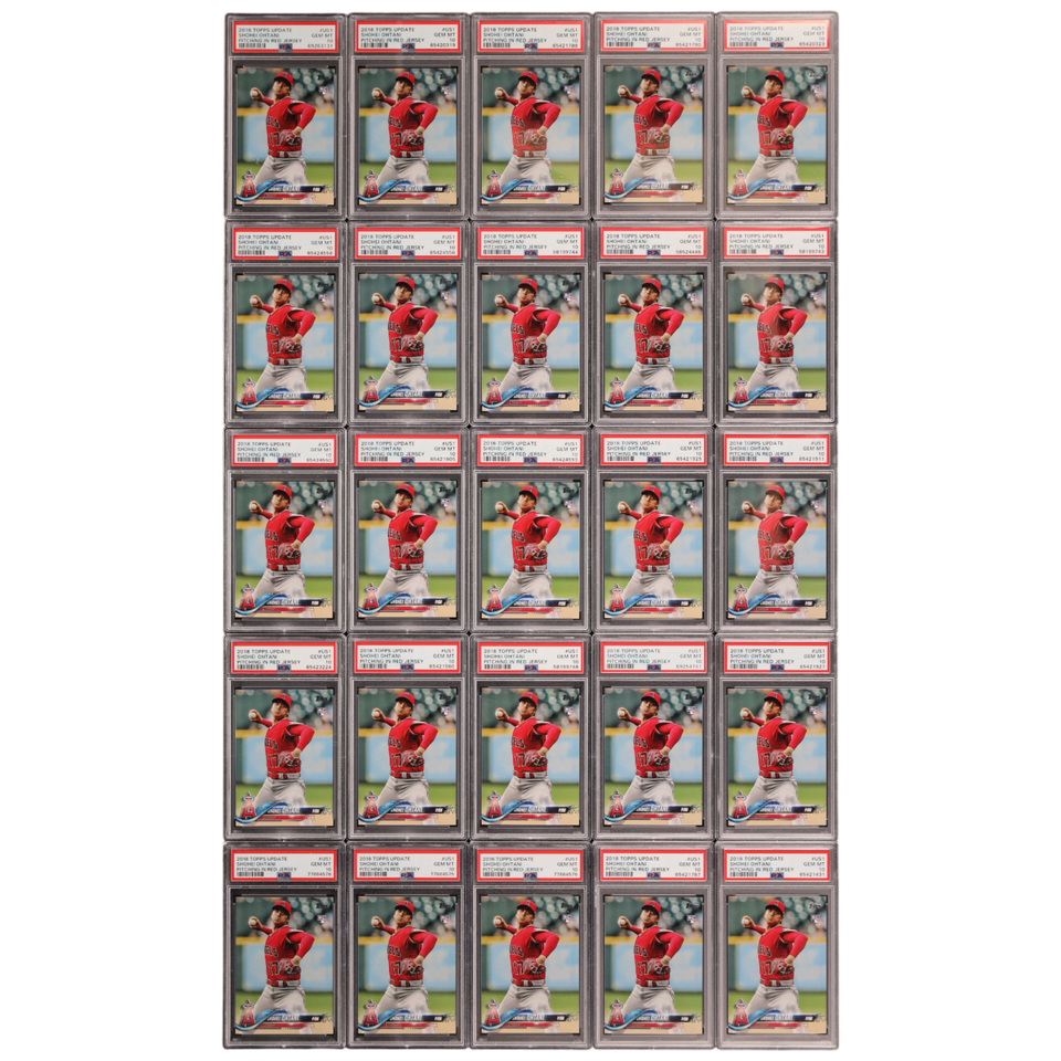 Lot(100) 2018 Topps Update Shohei Ohtani ROOKIE #US1, ALL PSA 10 GEM MINT