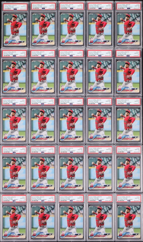 Lot(100) 2018 Topps Update Shohei Ohtani ROOKIE #US1, ALL PSA 10 GEM MINT