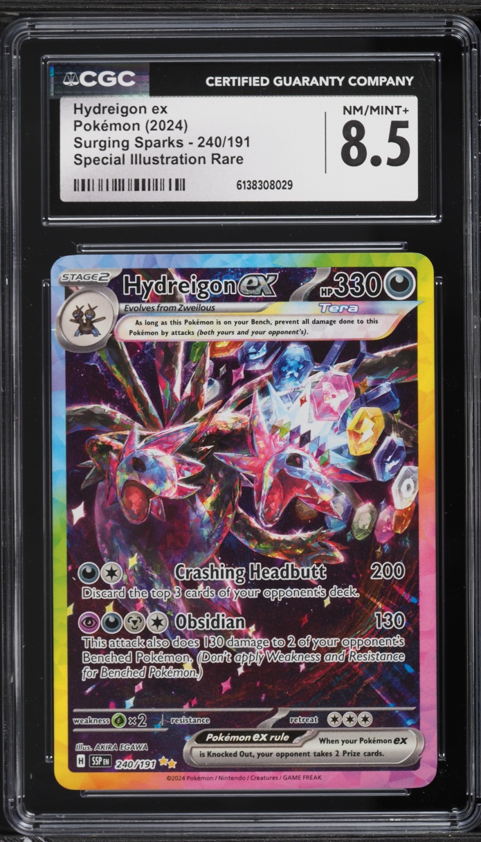 2024 Pokemon Scarlet & Violet Surging Sparks SIR Hydreigon EX #240 CGC 8.5 NM-MT+