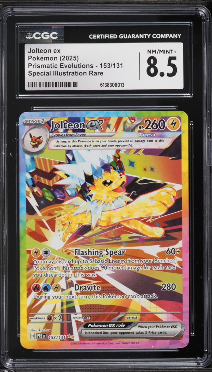 2025 Pokemon Scarlet & Violet Prismatic Evolutions SIR Jolteon EX #153 CGC 8.5 NM-MT+