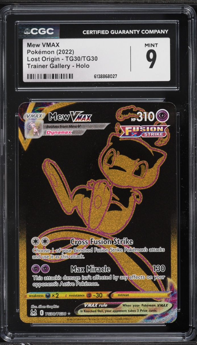 2022 Pokemon Sword & Shield Lost Origin CHR Mew VMAX #TG30 CGC 9 MINT