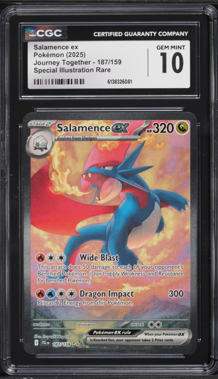 2025 Pokemon Scarlet & Violet Journey Together SIR Salamence EX #187 CGC 10 GEM MINT