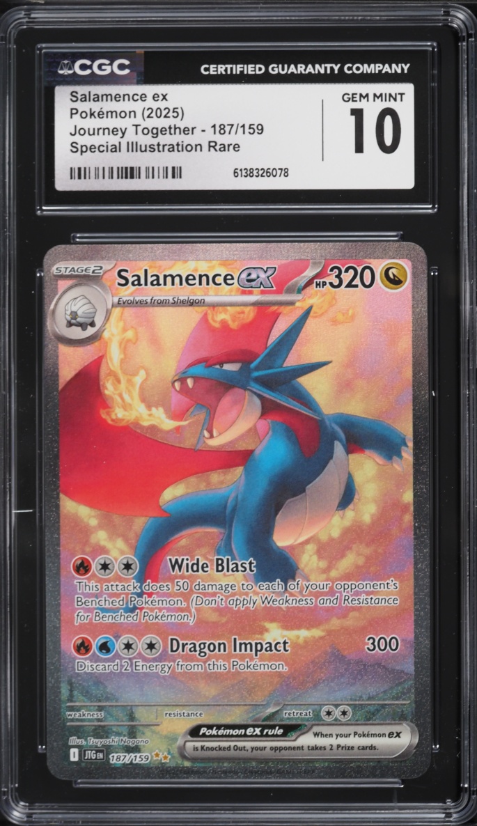 2025 Pokemon Scarlet & Violet Journey Together SIR Salamence EX #187 CGC 10 GEM MINT