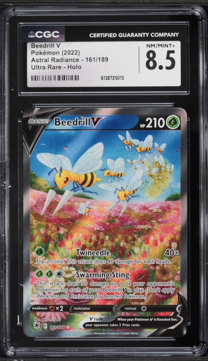 2022 Pokemon Sword & Shield Astral Radiance Alt Art Beedrill V #161 CGC 8.5 NM-MT+