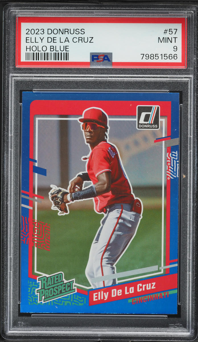2023 Donruss Holo Blue Elly De La Cruz ROOKIE #57 PSA 9 MINT