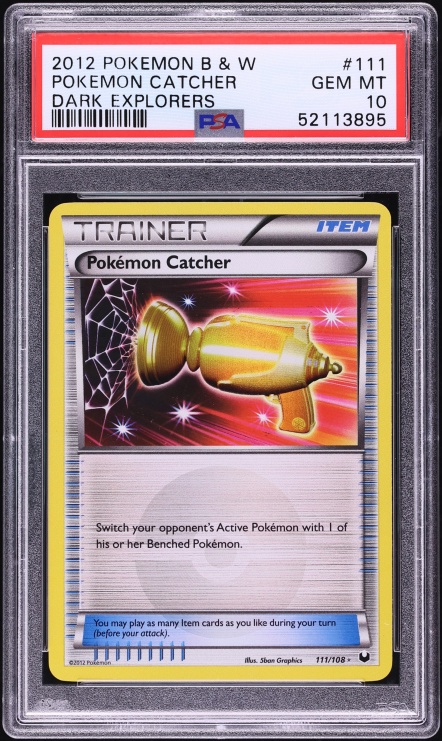 2012 Pokemon Black & White Dark Explorers Pokemon Catcher #111 PSA 10 GEM MINT