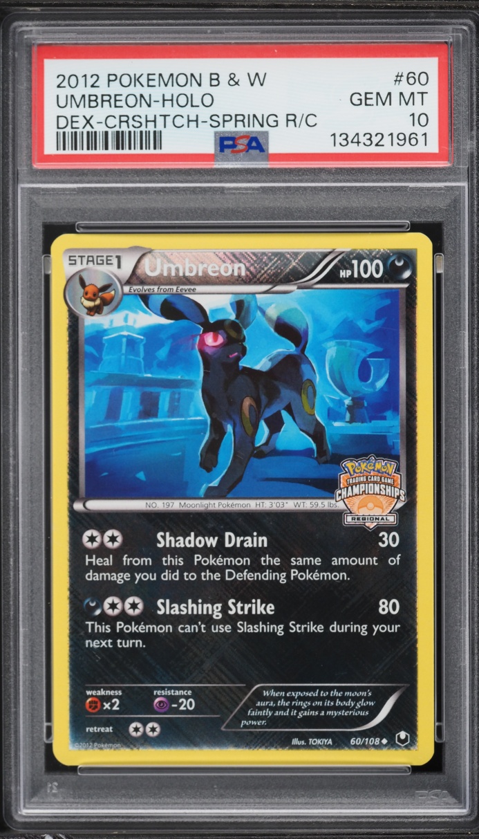2012 Pokemon Black & White Dark Explorers Regional Championship Holo Umbreon #60 PSA 10 GEM