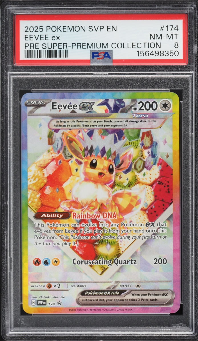 2025 Pokemon SV Promo Prismatic Evolutions Premium Collection Full Art Eevee ex #174 PSA 8