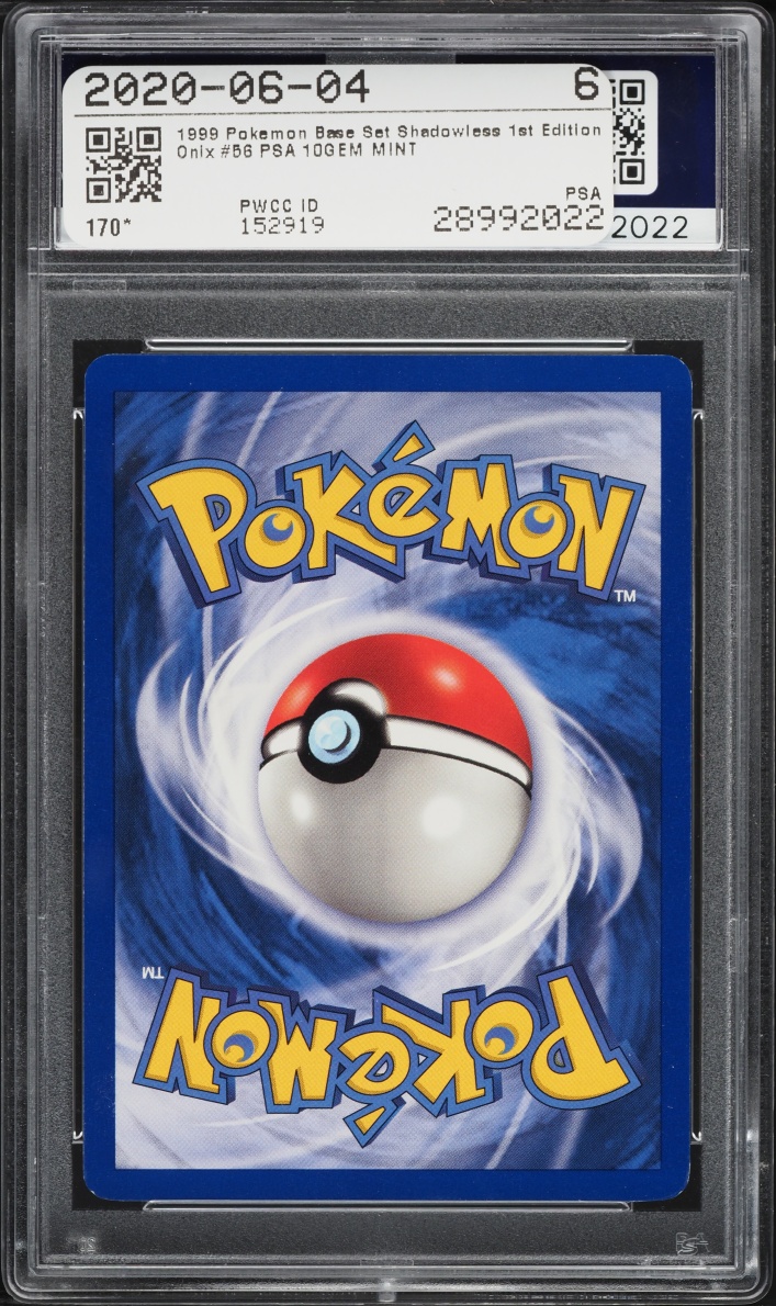1999 Pokemon Base Set 1st Edition Onix #56 PSA 10 GEM MINT