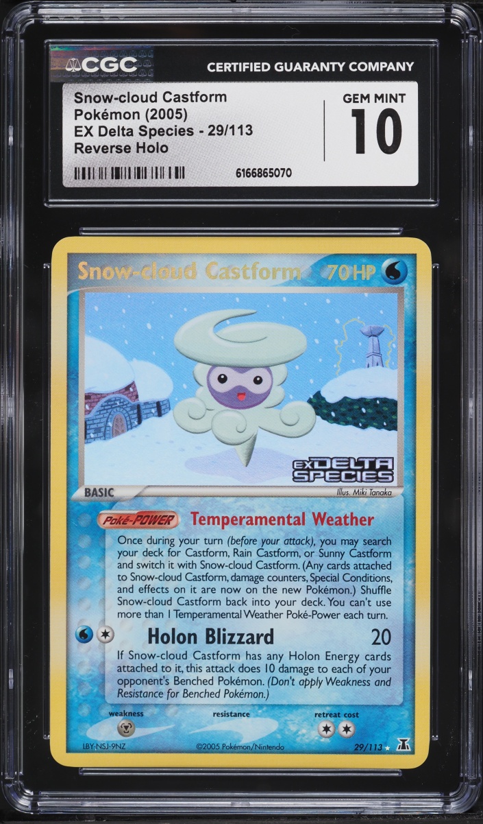 2005 Pokemon EX Delta Species Reverse Holo Snow-Cloud Castform #29 CGC 10 GEM MINT