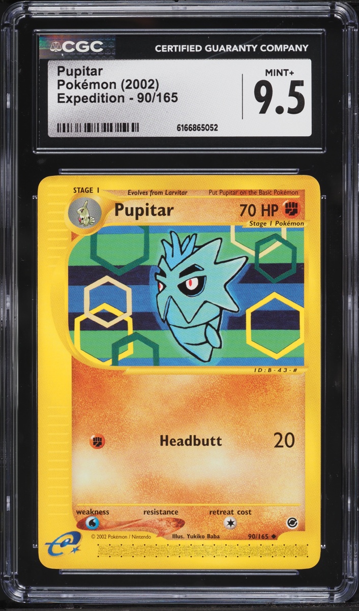 2002 Pokemon Expedition Base Set Pupitar #90 CGC 9.5 MINT+