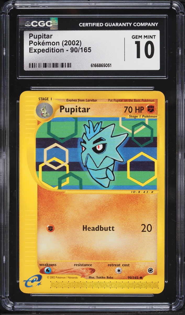 2002 Pokemon Expedition Base Set Pupitar #90 CGC 10 GEM MINT