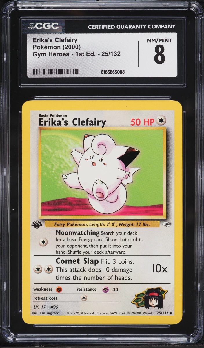 2000 Pokemon Gym Heroes 1st Edition Erika's Clefairy #25 CGC 8 NM-MT