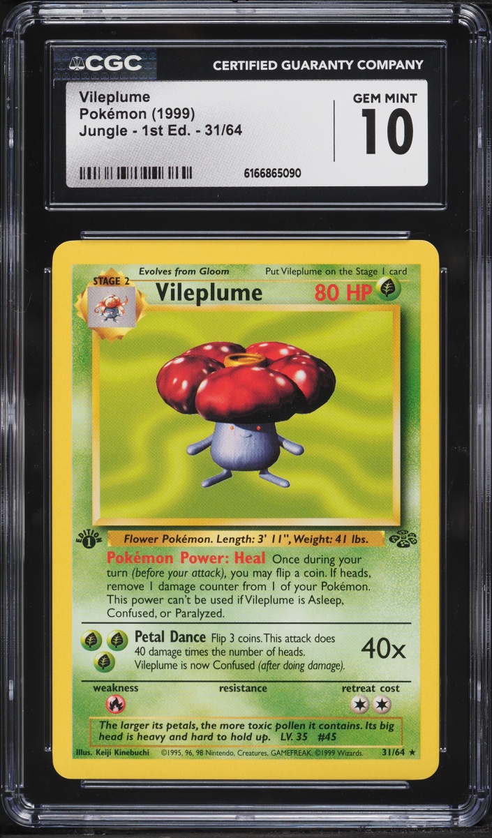 1999 Pokemon Jungle 1st Edition Vileplume #31 CGC 10 GEM MINT