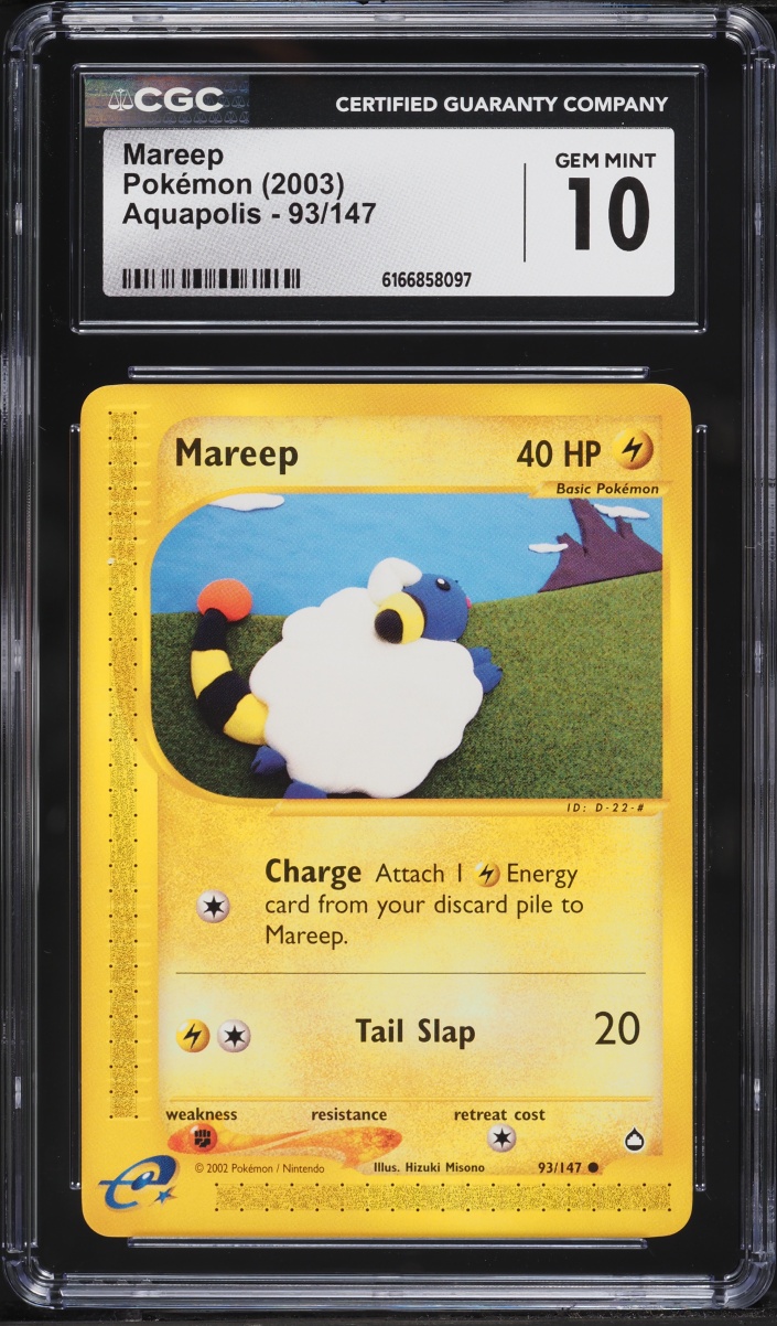 2003 Pokemon Aquapolis Mareep #93 CGC 10 GEM MINT