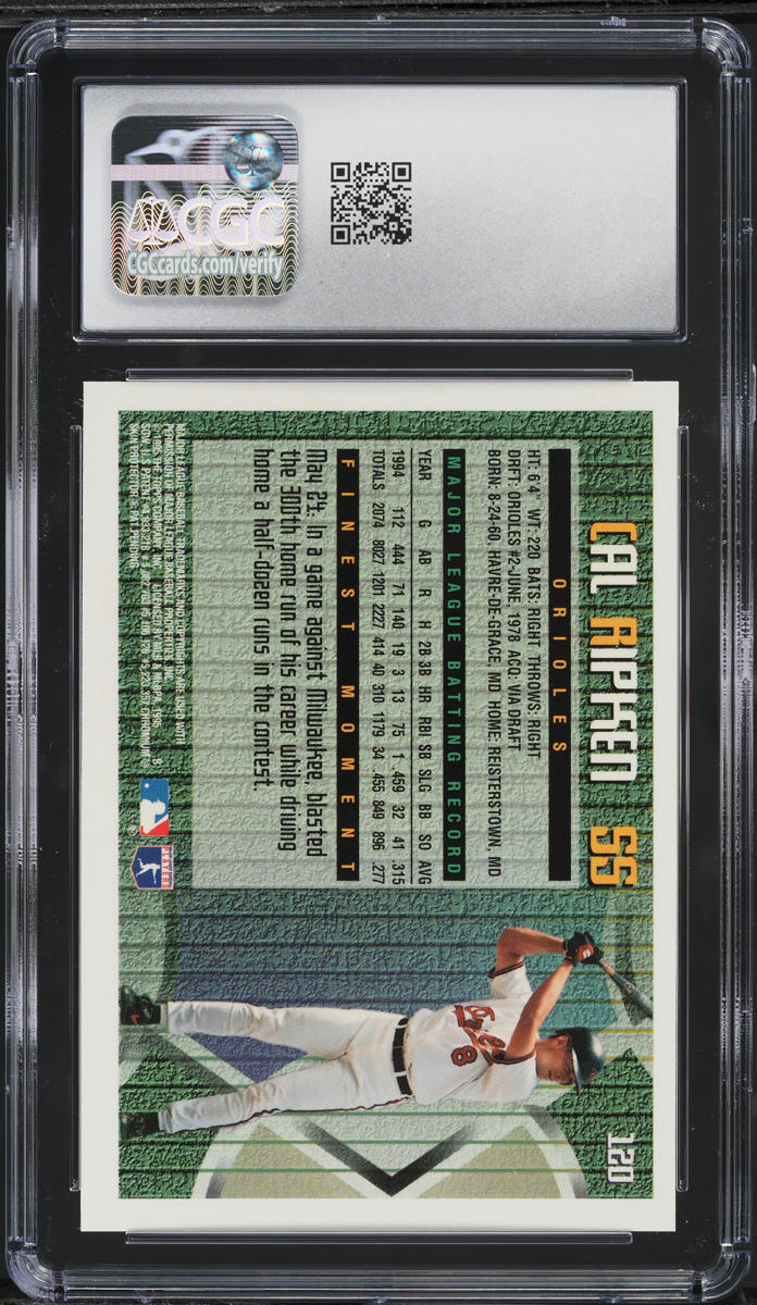 1995 Finest w/ Coating Cal Ripken Jr. #120 CGC 9 MINT