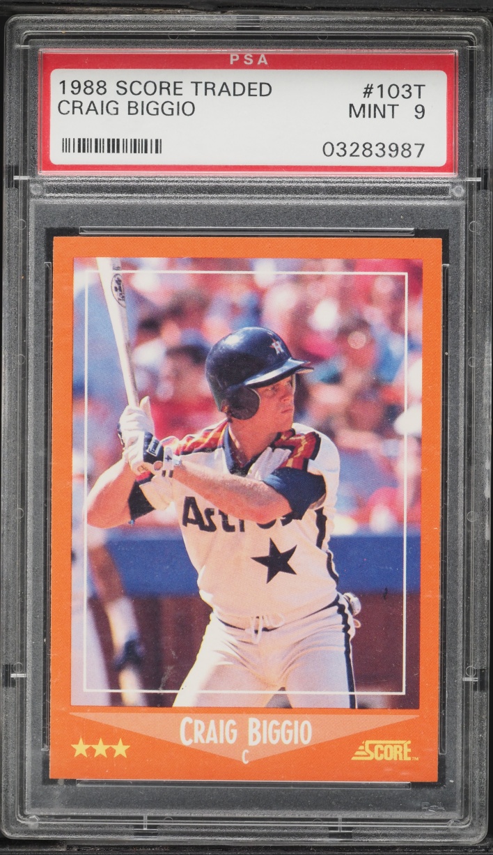 1988 Score Traded Craig Biggio ROOKIE #103T PSA 9 MINT