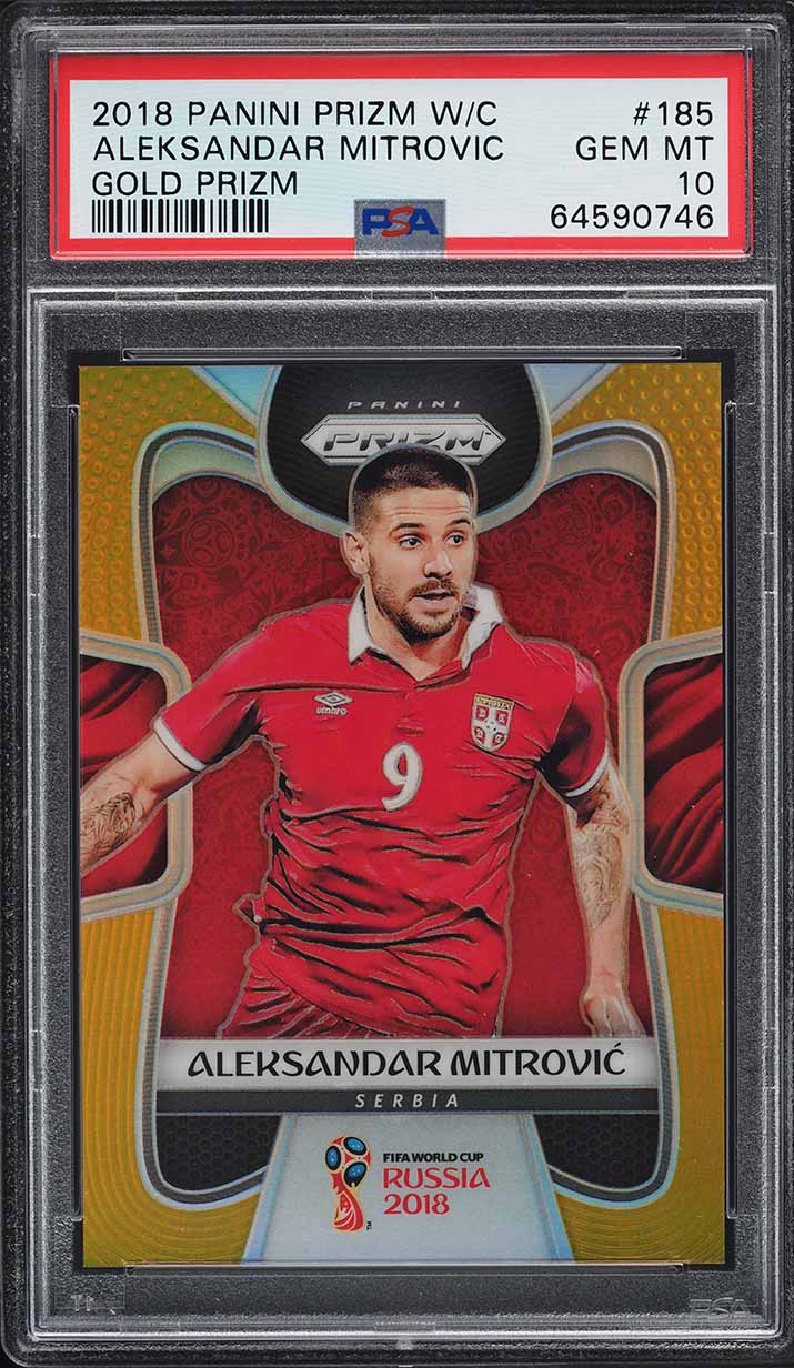 2018 Panini Prizm World Cup Gold Aleksandar Mitrovic /10 #185 PSA 10 GEM MINT
