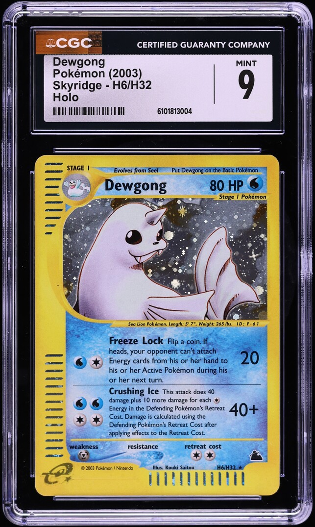 2003 Pokemon Skyridge Holo Dewgong #H6 CGC 9 MINT