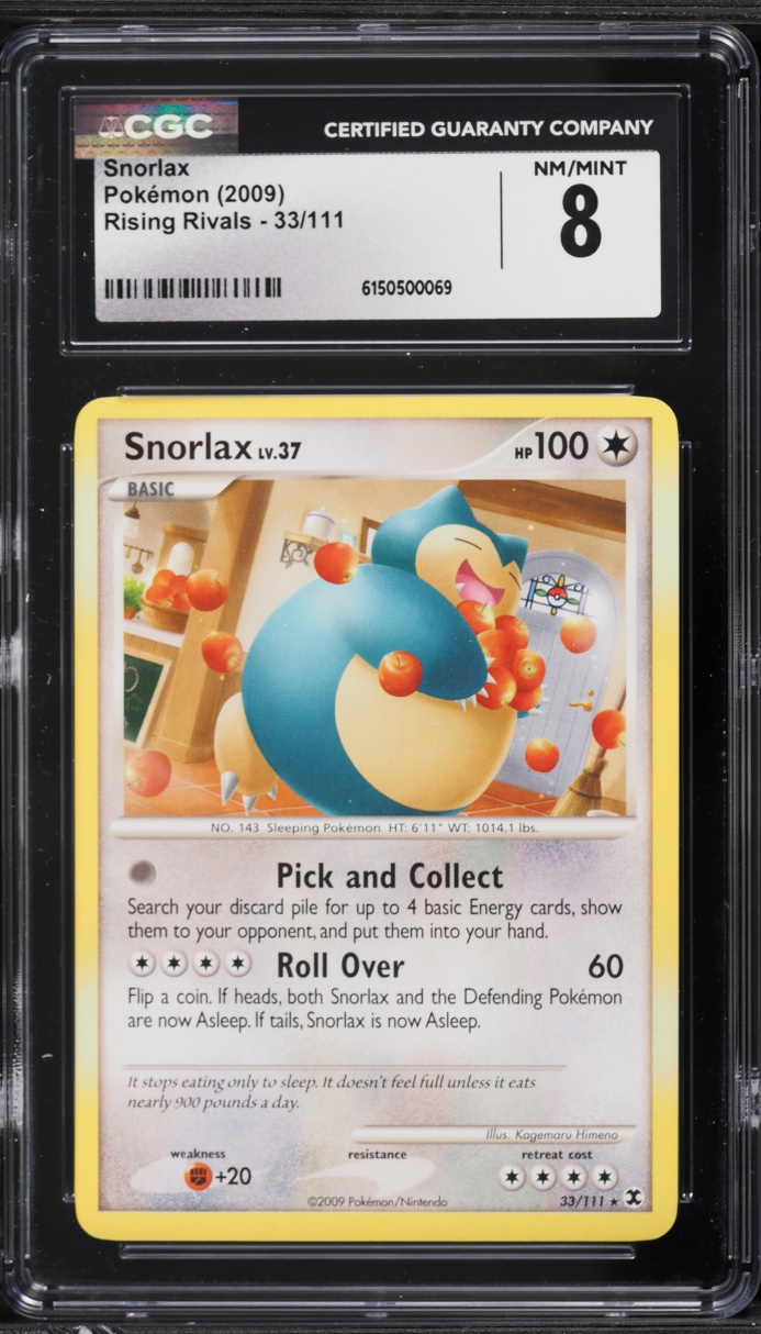 2009 Pokemon Platinum Rising Rivals Snorlax #33 CGC 8 NM-MT
